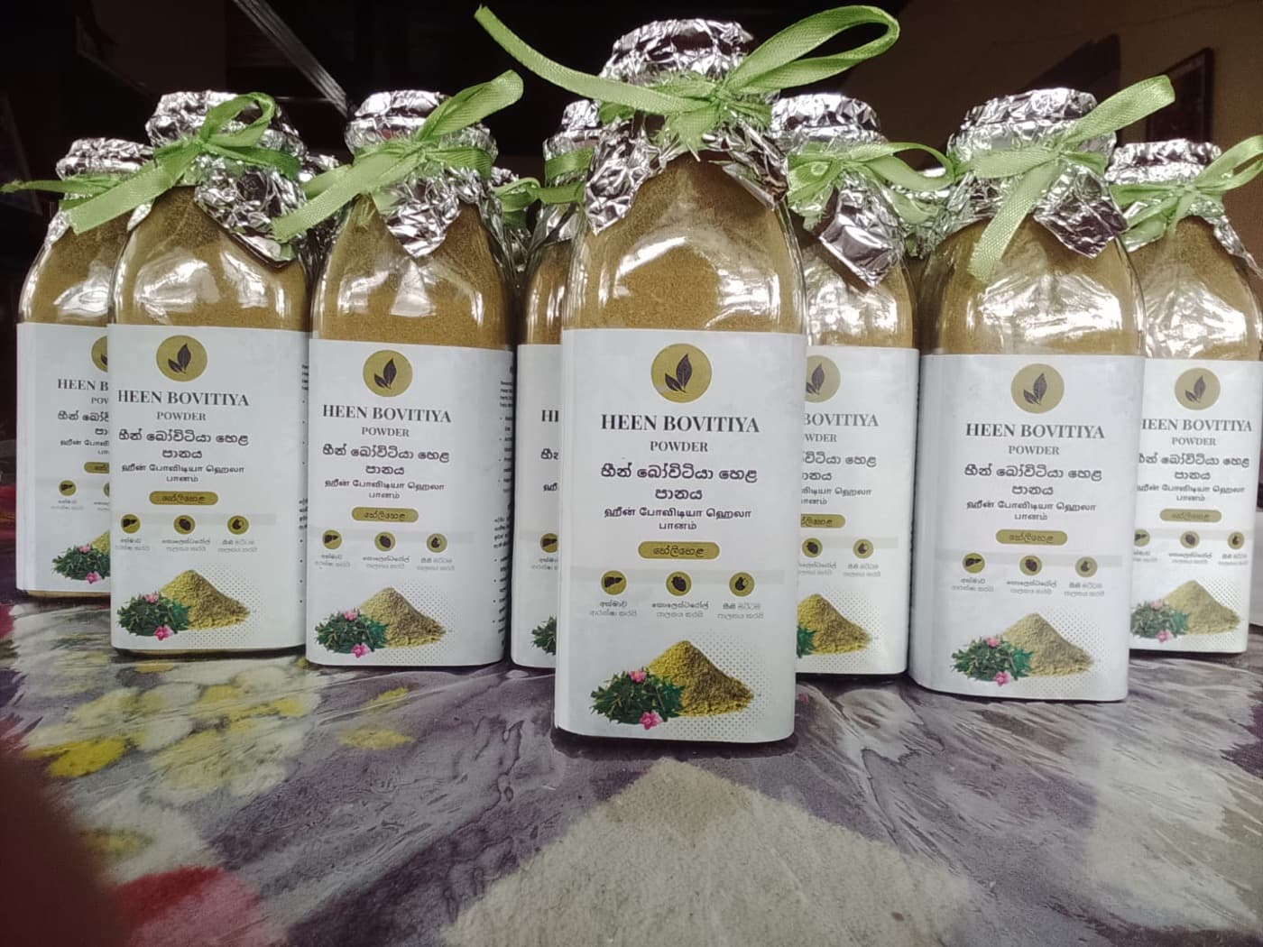 A finished batch of Heli Hela bottles
